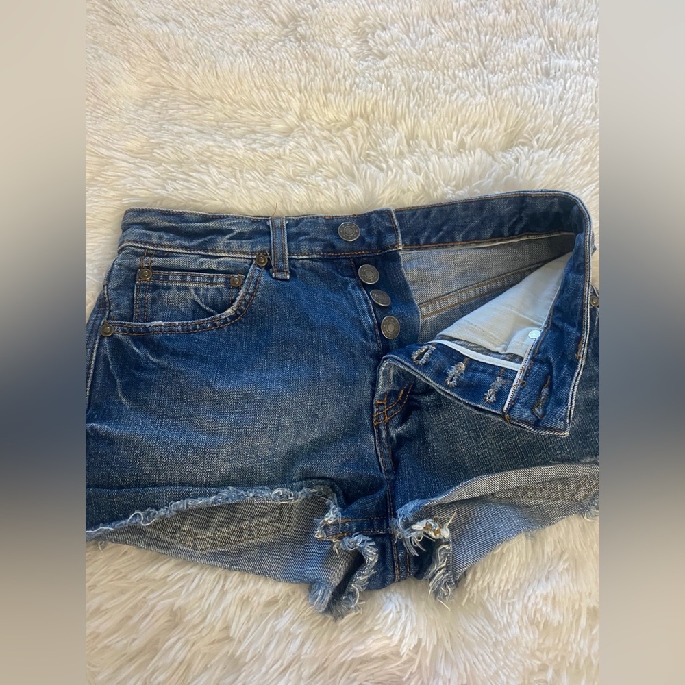 Free People Classic Blue Jean Shorts - Picture 3 of 6